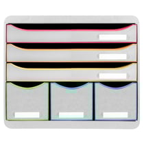 Module de classement Storebox 6 tiroirs Black Office - Blanc/arlequin - Exacompta