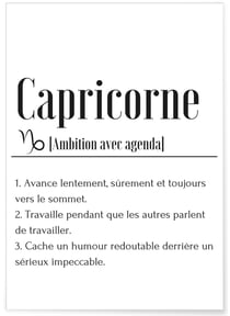 Affiche Définition Capricorne | A3 : 29,7x42cm