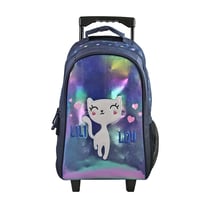 Lili Lou - Sac à dos à roulettes bleu marine 2 compartiments - Bagtrotter