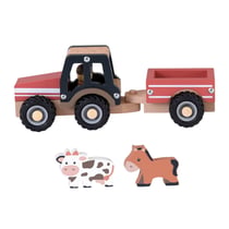 Tracteur et remorque en bois - Egmont Toys - Rose