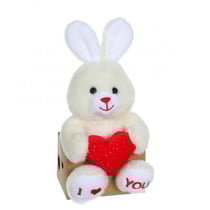 Peluche - Les p'tits lovers lapin rouge - 14 cm