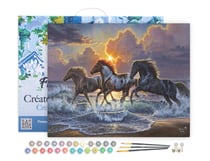 Peinture par Numéro Figured'Art avec Cadre - Trio de chevaux - Kit de Loisir Créatif DIY Numéro d'Art Complet - 40x50cm toile tendue sur châssis