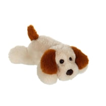 Peluche - Peluche Chien Allongé Douceur Crème Oreilles Marron - 20 cm