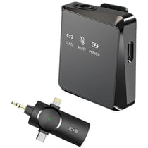 Microphone Sans Fil 3 En 1 Pour iPhone Android PC Avec Réduction De Bruit YONIS