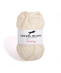 Pelote de coton à tricoter SUNNY UNI - Cheval blanc - PPSC 59 Ecru