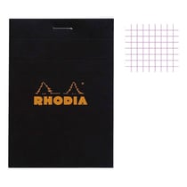 Bloc notes - A7 - 7,4x10,5 cm - Petits Carreaux - 80 feuilles - Noir - Rhodia