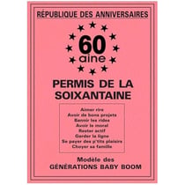 Permis de la 60 aine - Anniversaire - 60 ans - Humour - Carte anniversaire