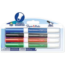 4 feutres effaçables pour ardoise et tableau blanc - Bleu rouge vert noir - Pointe fine