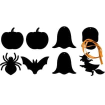 MégaCréa DIY - Formes halloween à gratter 8 à 10 cm 8 pièces + grattoir