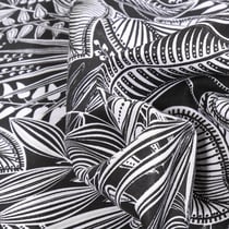 Tissu Viscose Hevea sur fond Noir