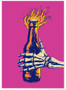 Affiche Squelette Pop Art | A3 : 29,7x42cm