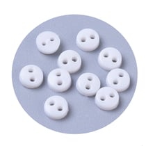 20 MINI BOUTONS Acrylique BLANC Rond 4 mm 2 trous - creation couture diy