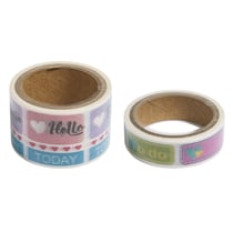 Kit Washi Tape Life Planner, 15mmx5m + 30mmx5m, boîte 10m