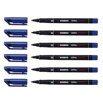 Feutre permanent OHPen - STABILO - Pointe moyenne 1 mm - Bleu - Lot de 6