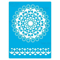 Pochoir plastique souple réutilisable 18,5 x 14,5 cm Fabrika Decoru ROSACE 401