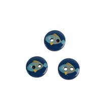 Lot de 6 boutons 2 trous enfant poisson 13mm