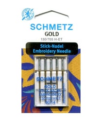 Aiguilles à broderie GOLD pour Brodeuse - Dimension 90/14 - 130/705H-ET - - 5pces - SCHMETZ Or