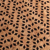 Tissu Liège monté sur jeans Losanges sur fond Noir