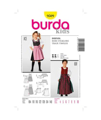 Patron Burda 9509 Kids Robe folklore taille n°FR 4-10 ans
