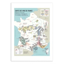 Affiche 30x40 cm - Carte des vins de France - Frog Posters