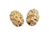 2 Pendentifs ovales martelés 33*23mm doré