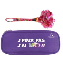 Kit loto bingo 3 en 1 : trousse violet + baton magnetique rose + 100 pions - cartaloto - accessoires jeu, materiel