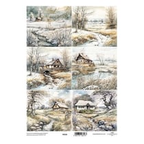 Feuille papier calque, papier velin scrapbooking Itd Collection NATURE HIVER 258