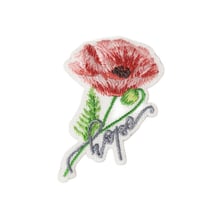 Ecusson thermocollant fleurs coquelicot 6,5cm x 4cm