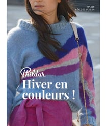 Catalogue Femme Automne/Hiver 2023-2024 n°228 de Phildar - Hiver en couleur - Élégance Rétro et Tendances Actuelles Bleu