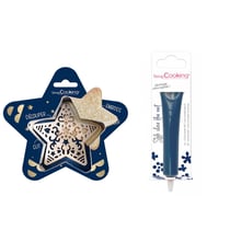 Kit pour biscuit en relief Étoile + Stylo au chocolat bleu nuit