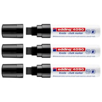 Lot de 3 marqueurs craie liquide - EDDING - Pointe large 4-15 mm - Noir