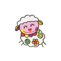 Ecusson thermocollant Mouton happy 4,5cm x 5cm