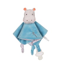 Carré Doudou Bamboo - Hippopotame - 24 cm s/carte