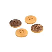 Bouton corozo 2 trous naturel 15mm fabriqué en France