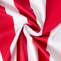 Tissu Sergé d'ameublement Rayé Vaucluse rouge sur fond Blanc