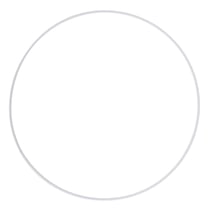 Anneaux en métal, vernis blanc, 45 cm