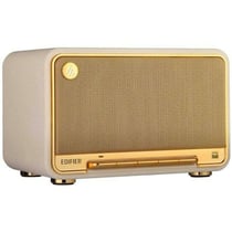 Edifier D32 - Enceinte sans fil Bluetooth + fonction multiroom + autonomie 11 h - Blanc - Bois