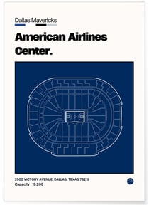 Affiche American Airlines Center - Dallas Mavericks | A3 : 29,7x42cm