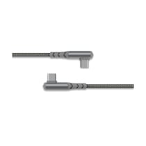 Force Power Câble USB-C vers USB-C 60W 3A Coudé Ultra-Renforcé Charge et Synchronisation 2m Gris
