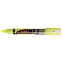 Lot de 12 marqueurs craie pointe conique moyenne - UNI-BALL - Jaune Fluo - PWE5M 1,8-2,5mm
