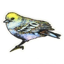 Lot de 3 écussons thermocollants oiseau mésange 3 cm x 4 cm