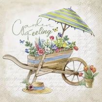 Lot de 4 serviettes en papier découpage collage 33 cm JARDIN FLEUR REPOS D 115
