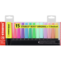 Set de bureau de 15 surligneurs STABILO BOSS ORIGINAL