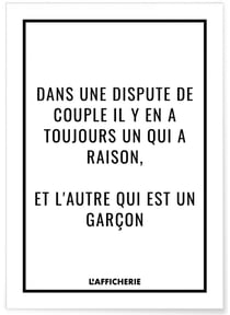 Affiche 'Dans une dispute...' | A3 : 29,7x42cm