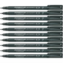 Lot de 10 marqueurs permanents pointe fine 0,6 mm - STAEDTLER - Lumocolor 318F - Noir
