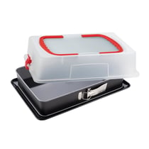 Moule à charnière rectangulaire avec couvercle de transport 42 x 29 x 7 cm Dr. Oetker Back-Idee Kreativ