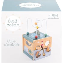Cube En Bois Activités Océan 18CM - Wdk Groupe Partner