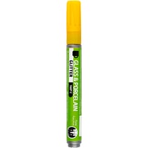 Feutres pour Verre et Porcelaine, paillettes, trait 2-4 mm, semi opaque, jaune, 1 pièce