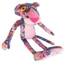 Peluche la panthère rose avec graffiti 40 cm - doudou licence - SMOBY