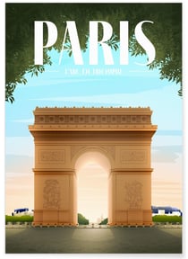 Poster ville de Paris : Arc de Triomphe | A3 : 29,7x42cm